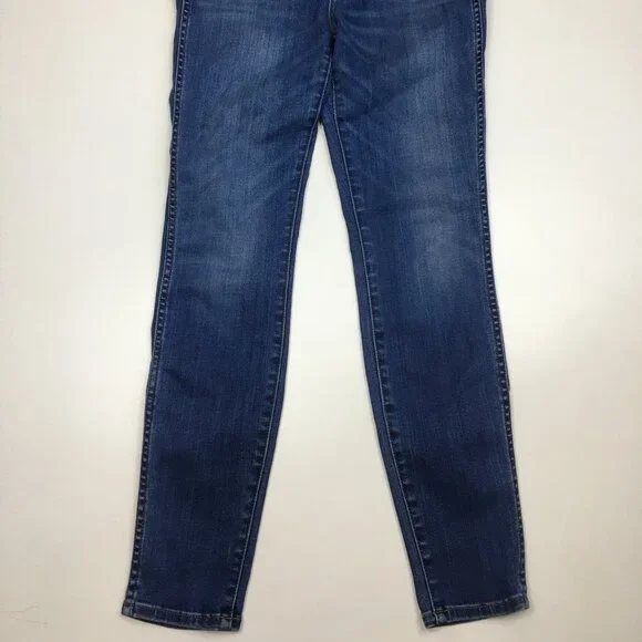 MADEWELL Med Wash 10" High Rise 5 Pocket Logo Hardware Skinny Jeans - Picture 8 of 12